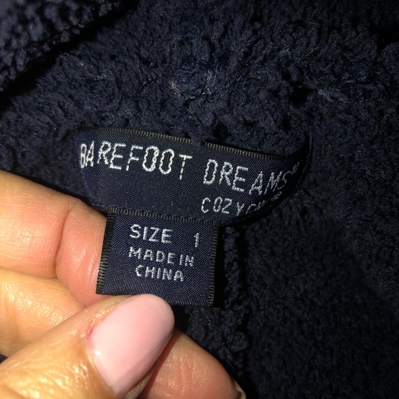 EUC Barefoot Dreams Cozy Chic Baha hoodie Navy size 1 or Small - Picture 5 of 8